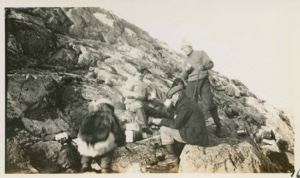 Image of Camp on Littleton Island, Bob Bartlett, Bob Bartlett (cousin), and George Borup